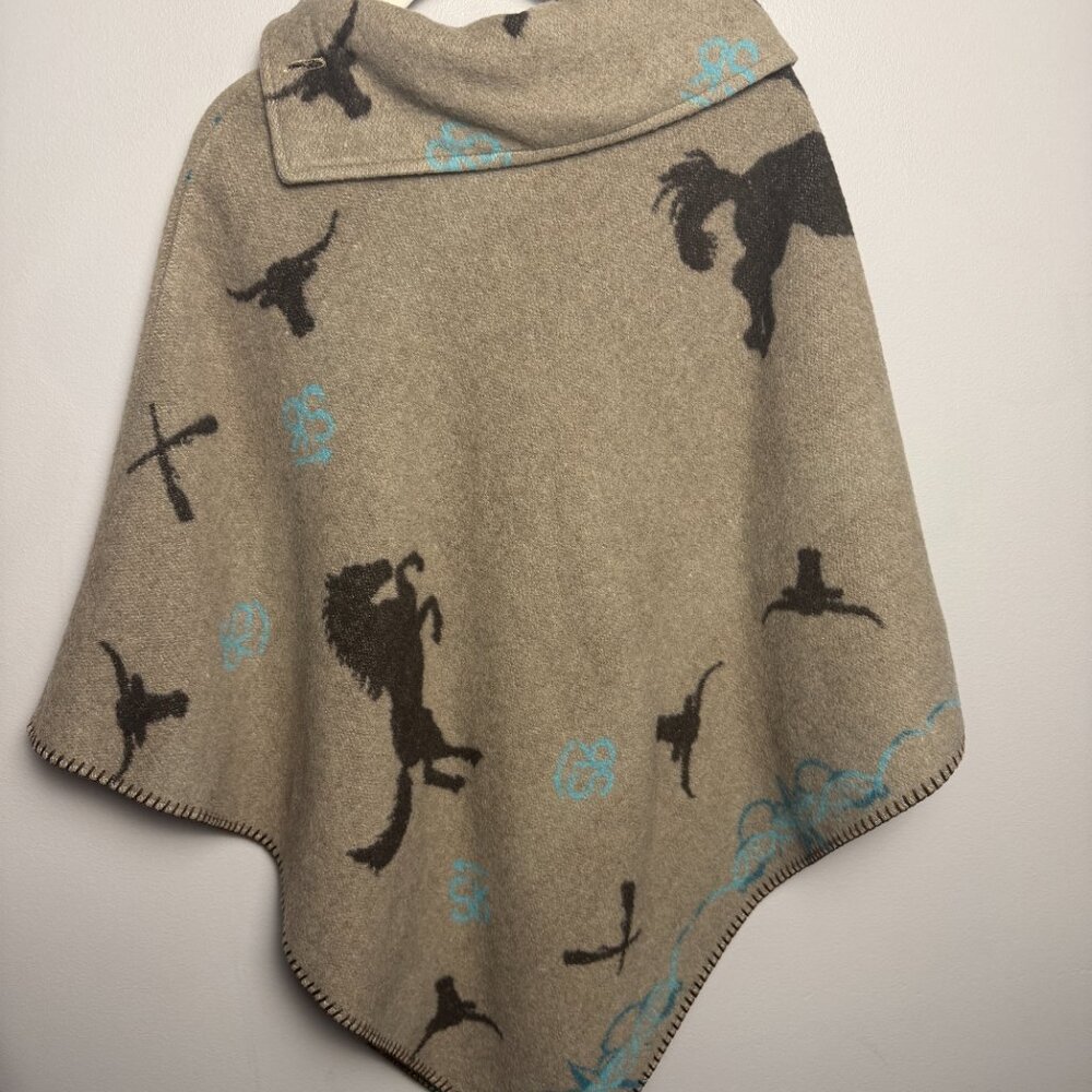 NWT RHONDA STARK WOOL PONCHO | OS - Picture 6 of 7